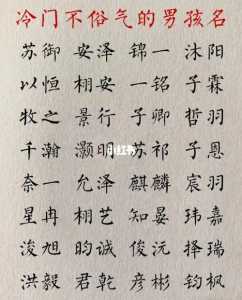 男孩起什么名字好,冷门又好听的名字推荐?