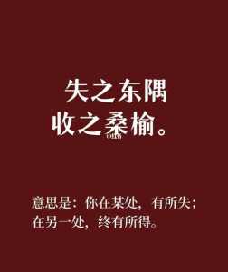 成语“失之东隅,收之桑榆”中的“东隅”和“桑榆”指代的是?